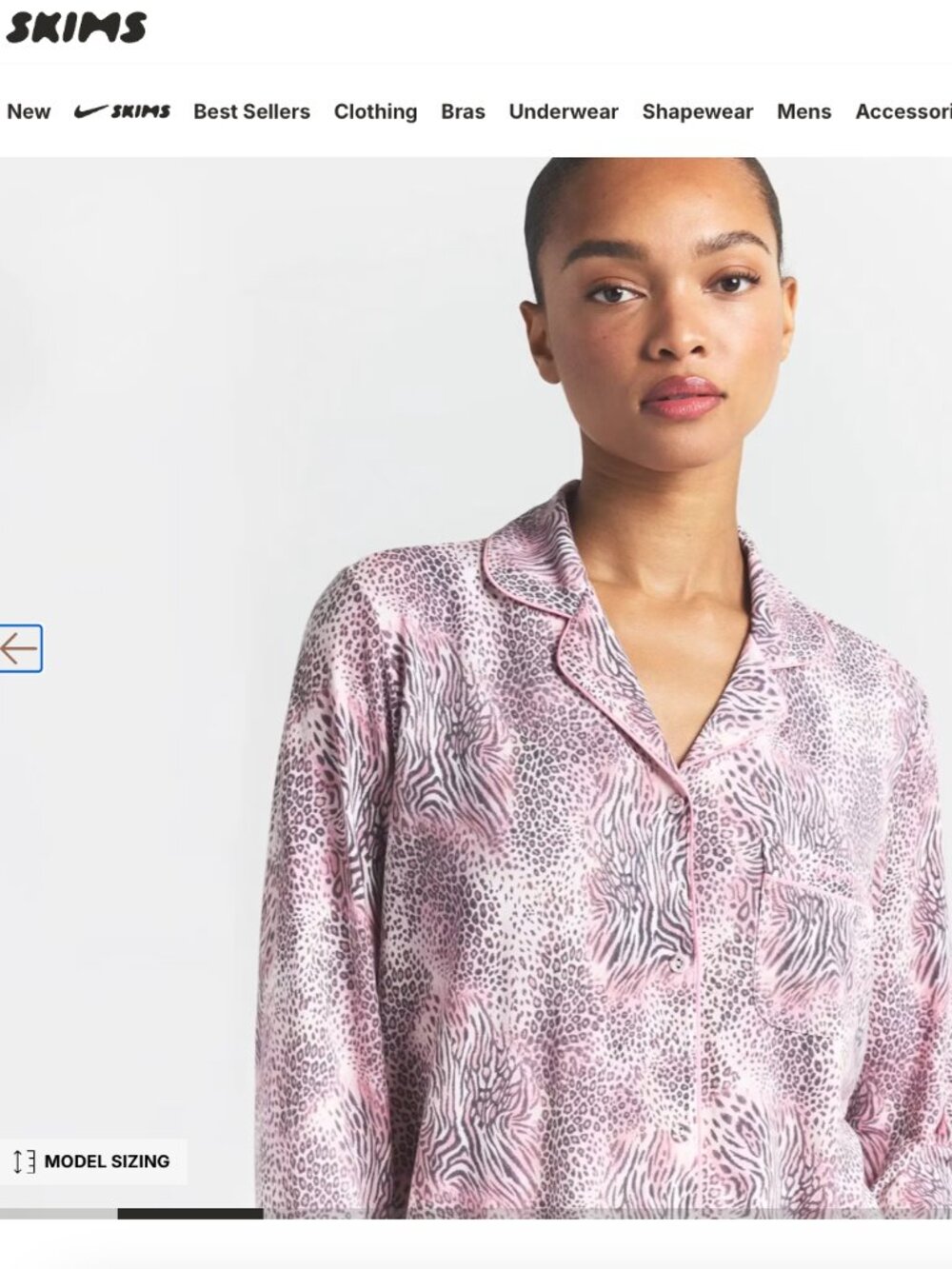 NWT Skims long sleeve button up sleep set
